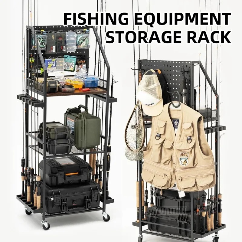 Fishing Rod Combo - Mensola porta attrezzatura da pesca, supporto