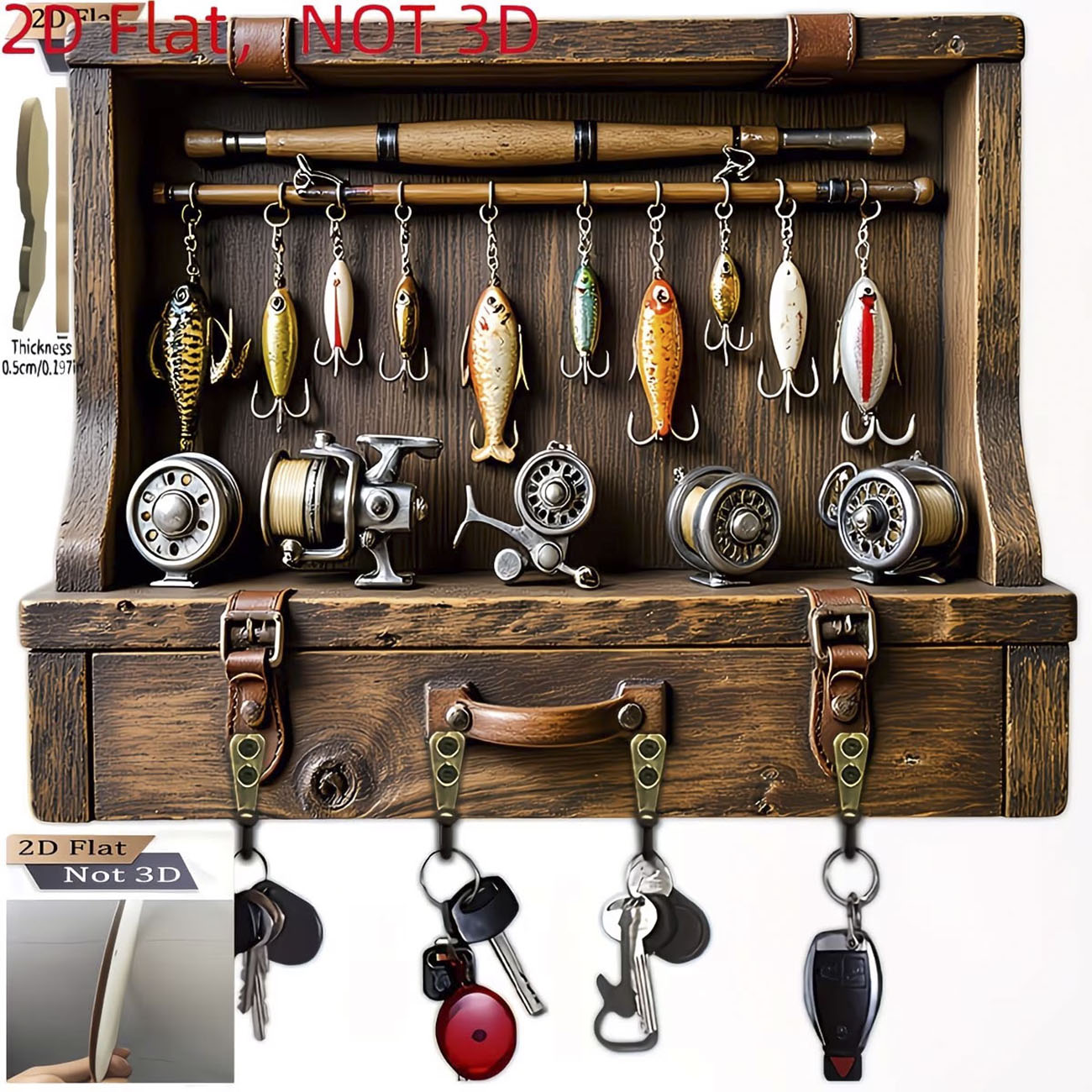 Portachiavi Vintage a Forma di - Fishing Rod Combo recensione e prezzo